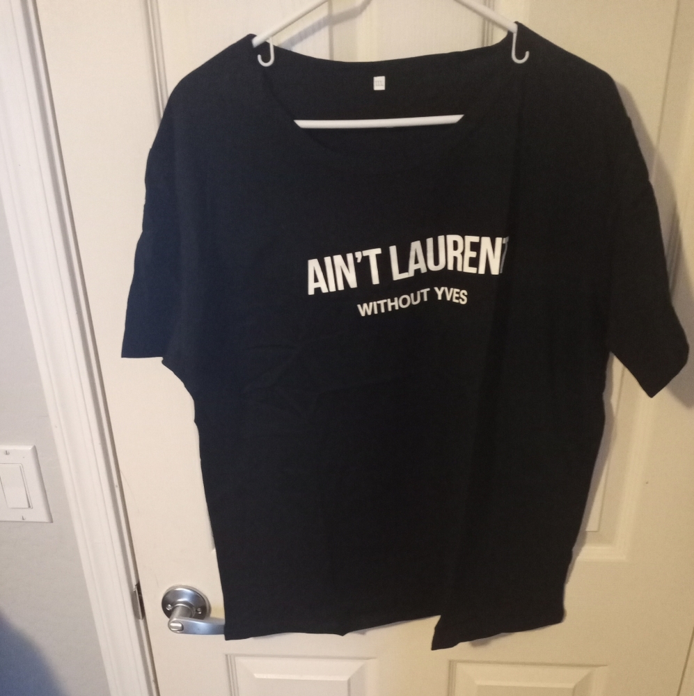 Aint Laurent without Yves Womens Tee Shirt Black XXXL